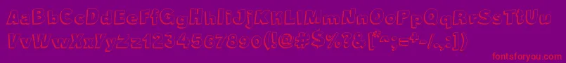 CrazyKrabsShadow-Schriftart – Rote Schriften auf violettem Hintergrund