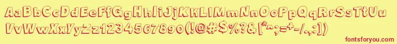 CrazyKrabsShadow Font – Red Fonts on Yellow Background