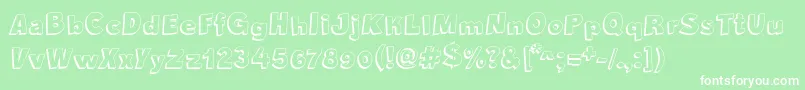 フォントCrazyKrabsShadow – 緑の背景に白い文字