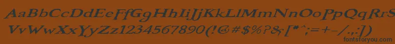 フォントBooterOneOne – 黒い文字が茶色の背景にあります