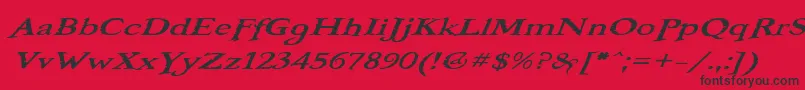 Czcionka BooterOneOne – czarne czcionki na czerwonym tle