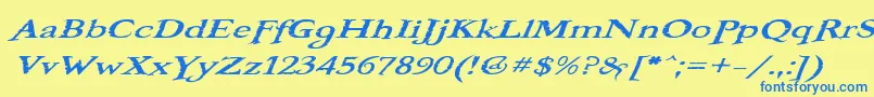 Шрифт BooterOneOne – синие шрифты на жёлтом фоне