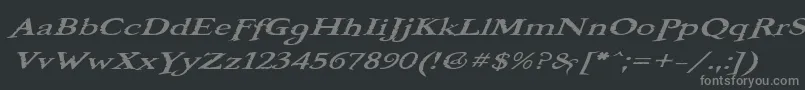 フォントBooterOneOne – 黒い背景に灰色の文字