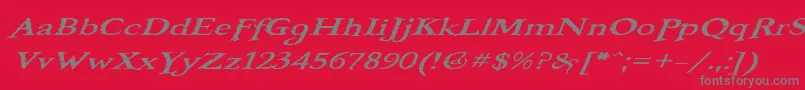 BooterOneOne-Schriftart – Graue Schriften auf rotem Hintergrund