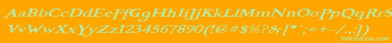 BooterOneOne Font – Green Fonts on Orange Background