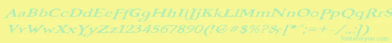 BooterOneOne Font – Green Fonts on Yellow Background