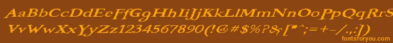 BooterOneOne Font – Orange Fonts on Brown Background