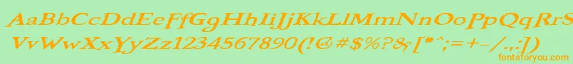 BooterOneOne Font – Orange Fonts on Green Background
