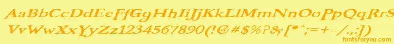 BooterOneOne Font – Orange Fonts on Yellow Background