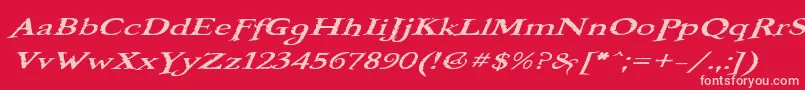 BooterOneOne Font – Pink Fonts on Red Background