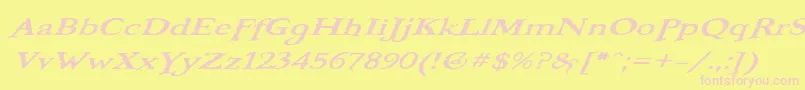 BooterOneOne Font – Pink Fonts on Yellow Background