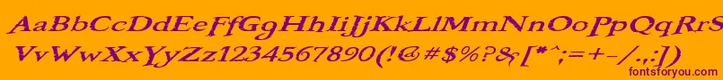 BooterOneOne Font – Purple Fonts on Orange Background