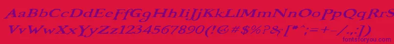 BooterOneOne Font – Purple Fonts on Red Background