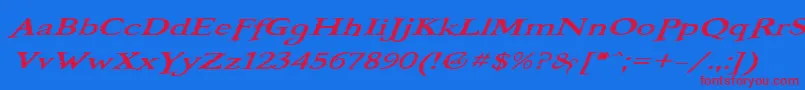 BooterOneOne Font – Red Fonts on Blue Background