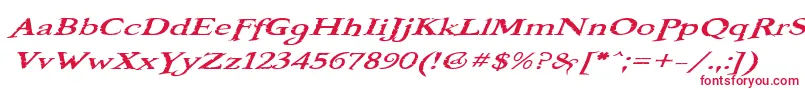 フォントBooterOneOne – 白い背景に赤い文字