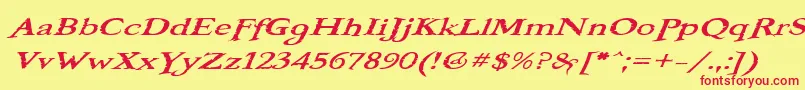 BooterOneOne-fontti – punaiset fontit keltaisella taustalla