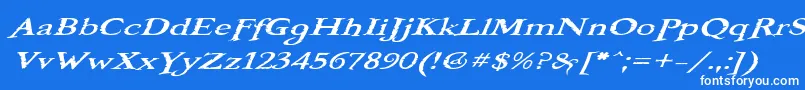 フォントBooterOneOne – 青い背景に白い文字