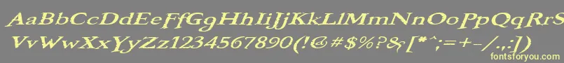 BooterOneOne-Schriftart – Gelbe Schriften auf grauem Hintergrund