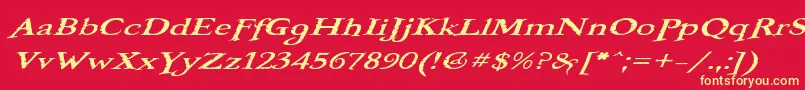 BooterOneOne Font – Yellow Fonts on Red Background