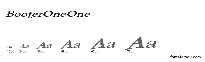BooterOneOne Font Sizes