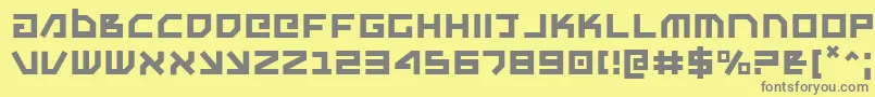 フォントUnoestado – 黄色の背景に灰色の文字