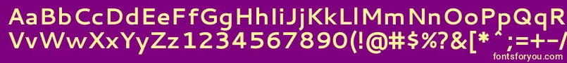 フォントCantarellBold – 紫の背景に黄色のフォント