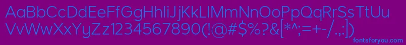 LarkeNeueThin Font – Blue Fonts on Purple Background