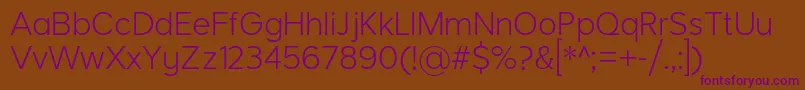 LarkeNeueThin Font – Purple Fonts on Brown Background