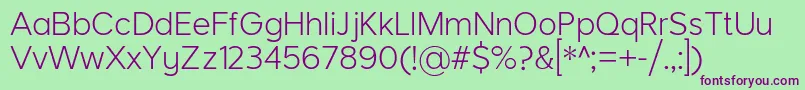LarkeNeueThin Font – Purple Fonts on Green Background