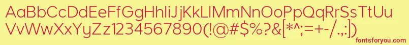 LarkeNeueThin Font – Red Fonts on Yellow Background