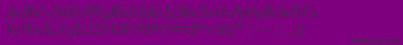 フォントNewStandardOldNarrowItalic – 紫の背景に黒い文字