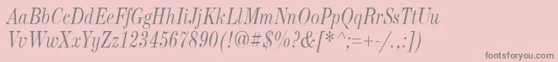 NewStandardOldNarrowItalic Font – Gray Fonts on Pink Background