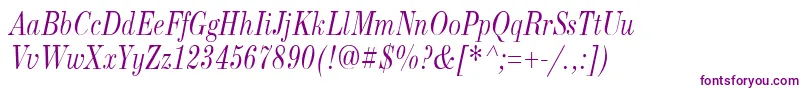 NewStandardOldNarrowItalic Font – Purple Fonts on White Background