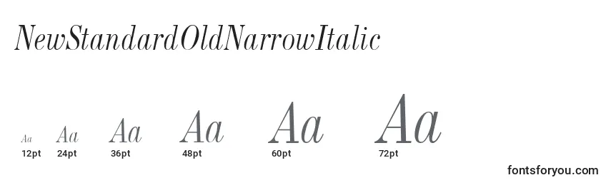 NewStandardOldNarrowItalic Font Sizes