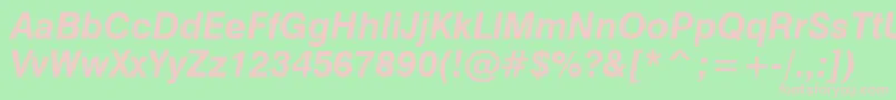 Swiss721BoldItalicWin95bt Font – Pink Fonts on Green Background