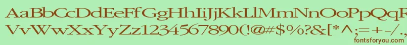 Шрифт ElvisRegularTtnorm – коричневые шрифты на зелёном фоне