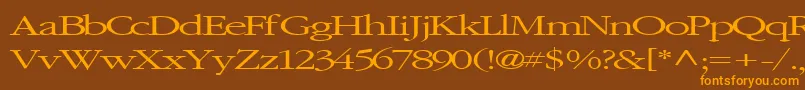 Шрифт ElvisRegularTtnorm – оранжевые шрифты на коричневом фоне