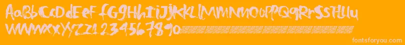 Zombietreats-Schriftart – Rosa Schriften auf orangefarbenem Hintergrund