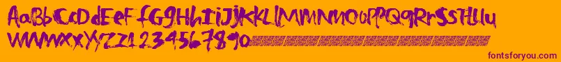 Zombietreats Font – Purple Fonts on Orange Background