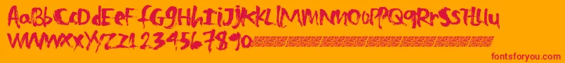 Zombietreats Font – Red Fonts on Orange Background