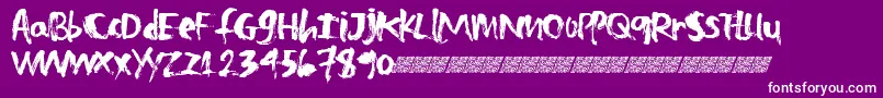 Zombietreats-Schriftart – Weiße Schriften auf violettem Hintergrund