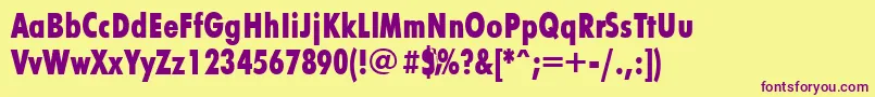 Futurisxcondc Font – Purple Fonts on Yellow Background
