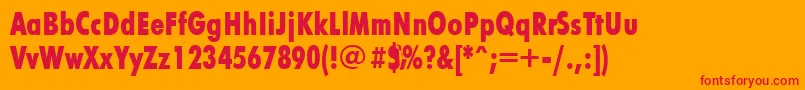 Futurisxcondc Font – Red Fonts on Orange Background