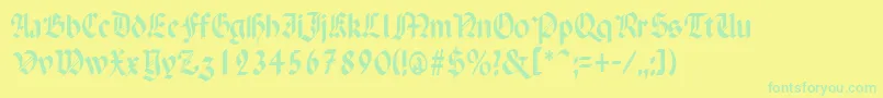 PaganiniLight Font – Green Fonts on Yellow Background