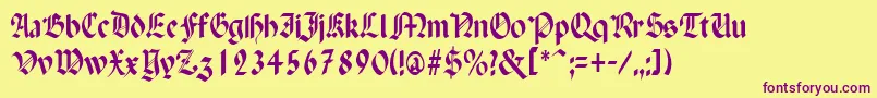 PaganiniLight Font – Purple Fonts on Yellow Background