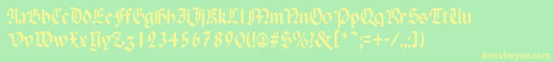 PaganiniLight Font – Yellow Fonts on Green Background