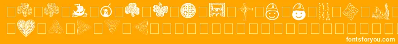 YyNorsemanDingbats Font – White Fonts on Orange Background
