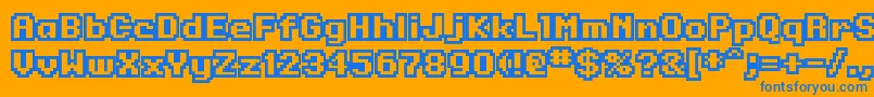 OnesizeReverse Font – Blue Fonts on Orange Background