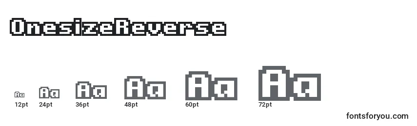 Размеры шрифта OnesizeReverse
