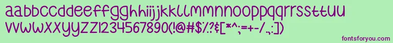 WhereTheLonelyOnesRoamOtf Font – Purple Fonts on Green Background